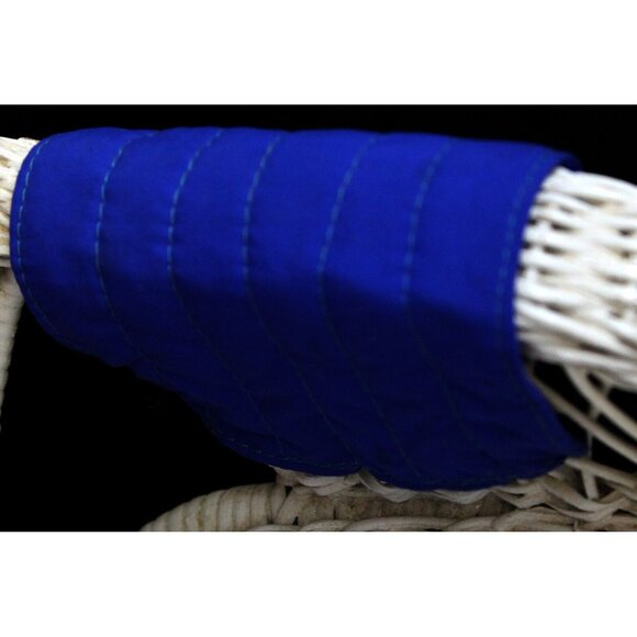 Vtg Wicker Baby Doll Bear Display Patio Chair Plant Stand Fabric Cover - Picture 8 of 9